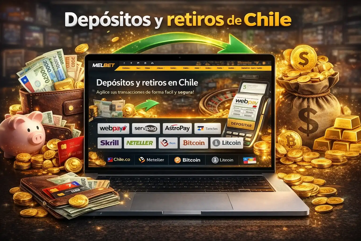 Depósitos y retiros de fondos en Melbet Chile
